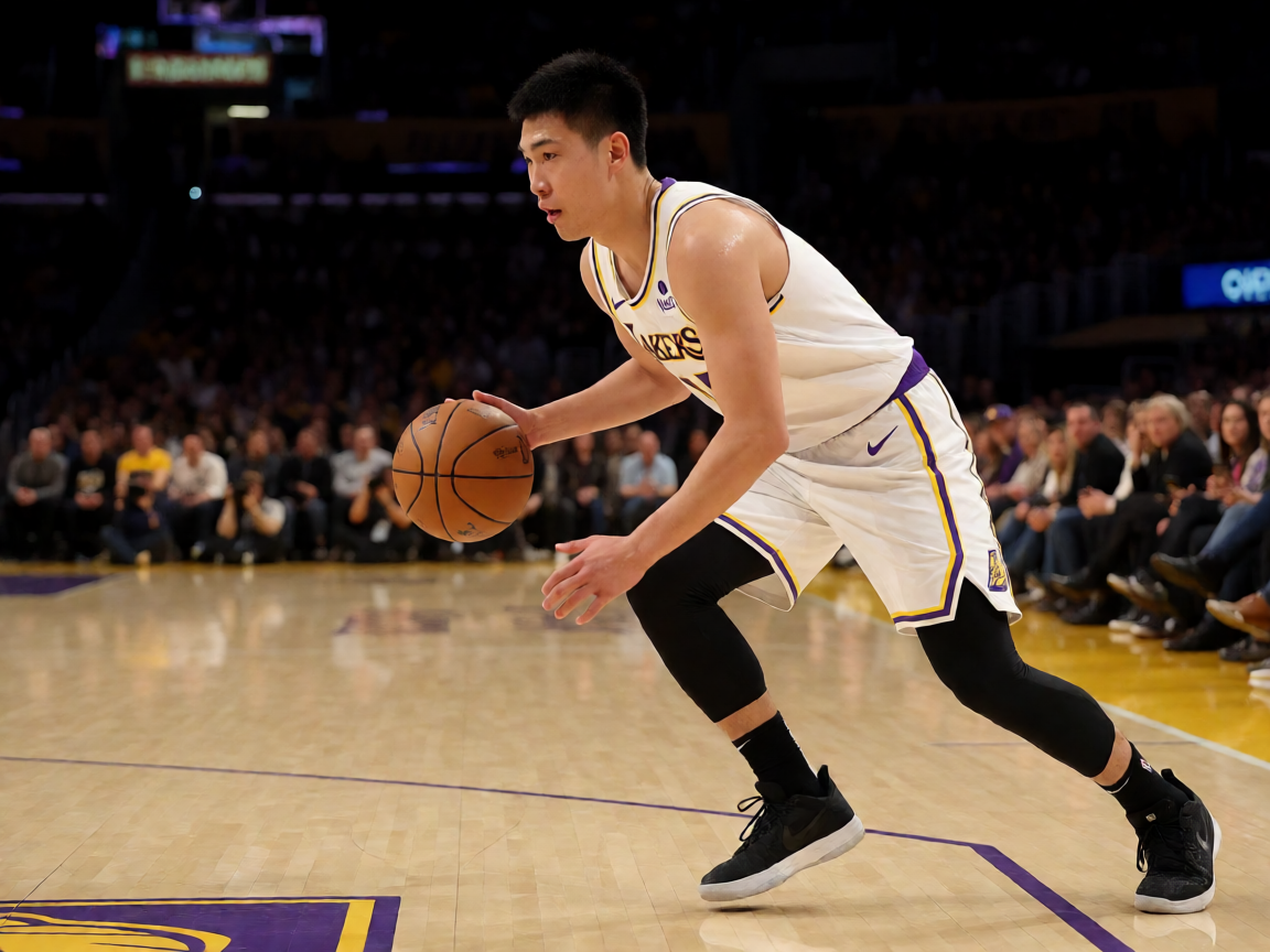 NBA湖人队比赛现场照片